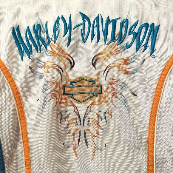 Vintage Harley Davidson Full Zip Motorcycle Armoured Jacket White Large - Picture 4 of 11
